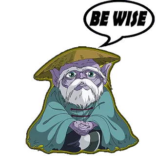 👴 BE WISE sabio, anciano, dibujos animados, sabiduría telegram sticker