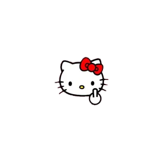 🖕 Hello Kitty hello kitty, dito medio, offensivo, cartone animato telegram sticker