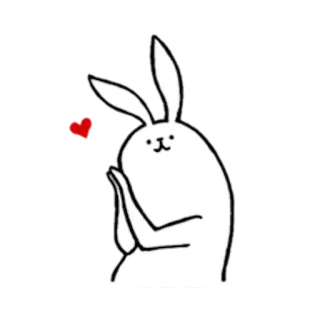 😘 lapin, lapinou, mignon, coeur, amour, dessin animé whatsapp sticker