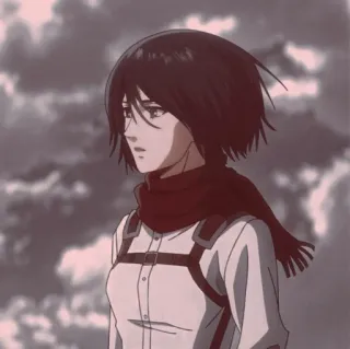 💗 Mikasa Ackerman Attack on Titan Anime, Charakter, Mädchen, Schal, Mikasa, Ackerman telegram sticker