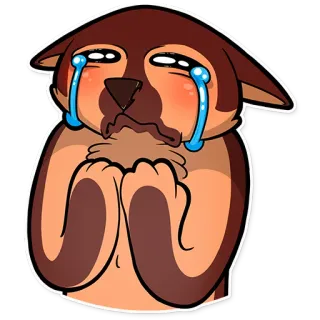 😭 Hund, weinend, traurig, Cartoon, Aufkleber telegram sticker