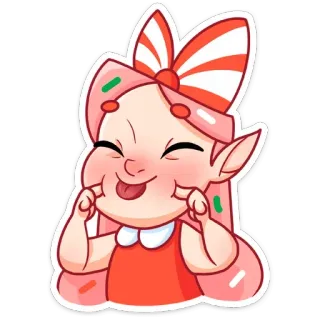 ☺️ Dibujo animado, Niña, Caramelo, Lindo, Dulce, Pegatina telegram sticker