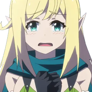 😢 Аниме, Эльф, плачущий, грустный telegram sticker