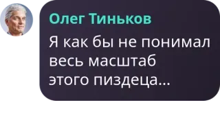 🚵‍♀️ Oleg Tinkov Я как бы не понимал весь масштаб этого пиздеца... Oleg Tinkow, russisch, vulgär, text, politisch, unternehmer whatsapp sticker