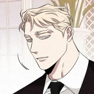🥂 mężczyzna, blondyn, garnitur, portret, postać, sztuka, ilustracja telegram sticker