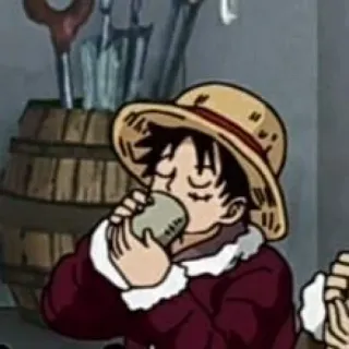 🍖 Monkey D. Luffy One Piece 애니메이션, 만화, 원피스, 루피, 밀짚모자, 먹방 telegram sticker