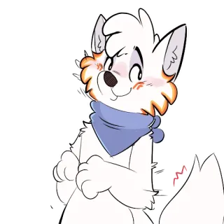 😊 cartoon, wolf, furry, cute, animal, character, white telegram sticker