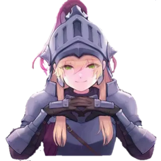 😈 armor, knight, female, anime, helmet, character telegram sticker
