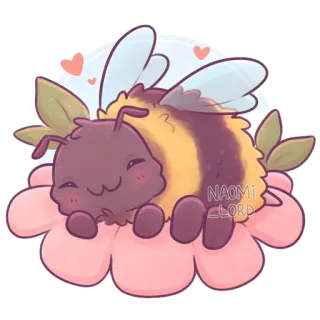 🐝 NAOMI_LORD bee, flower, cute, animal, cartoon telegram sticker