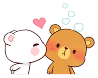 😘 ursos, fofo, desenho animado, amor, beijando, animação telegram sticker
