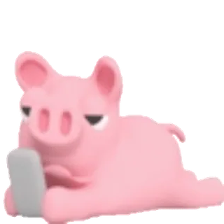 📱 돼지, 동물, 귀여운, 만화, 분홍색 whatsapp sticker