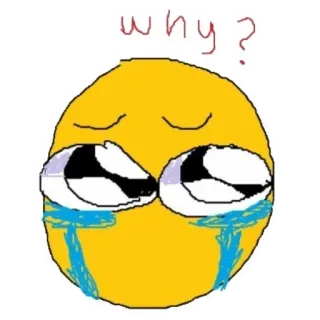🥺 why? emoji, pleurer, triste, question, larmes, expression telegram sticker