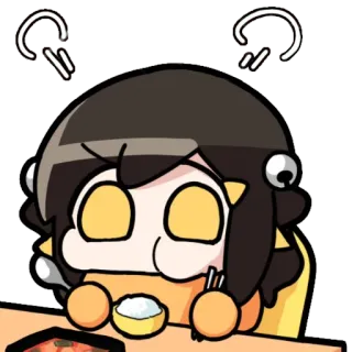😤 anime, cartoon, eating, food, cute telegram sticker