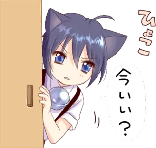 👀 ひょっこ
今いい？ Anime, Catgirl, Hoạt hình, Ngại ngùng, Dễ thương, Câu hỏi whatsapp sticker