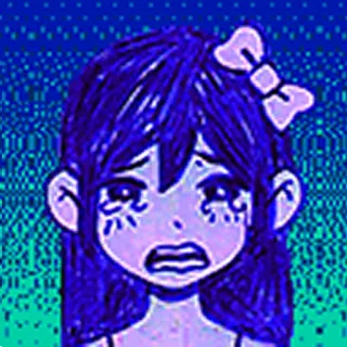 😭 Aubrey Omori animé, triste, pleurer, fille, Omori, Aubrey telegram sticker