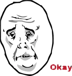 😔 Okzy Meme, Rageface, Okay telegram sticker