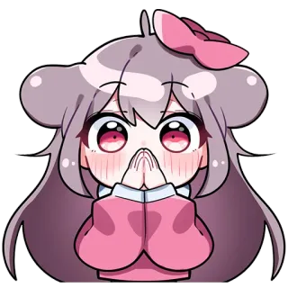 🎀 gadis anime, imut, kawaii, chibi, merah muda whatsapp sticker