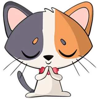 😌 Katze, Kätzchen, Glückskatze, süß, Tier, Aufkleber, Cartoon telegram sticker