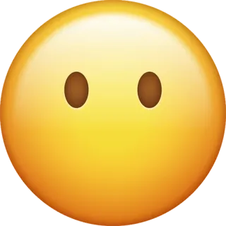 😶 emoji, expressionless face, yellow, no mouth, simple, minimalist, face telegram sticker