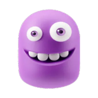 😀 보라색, 괴물, 만화, 이모티콘, 캐릭터, 웃긴, 얼굴 telegram sticker