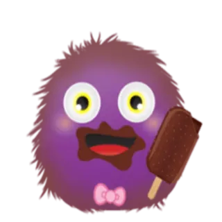 🍨 carino, mostro, cioccolato, ghiacciolo, kawaii, soffice, occhi, dolce telegram sticker
