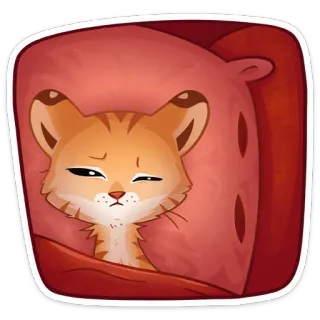 🐅 cat, kitten, cute, cartoon, sleepy, animal telegram sticker