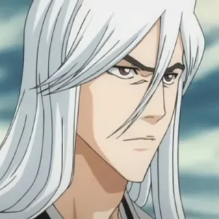 😒 anime, white hair, male, character telegram sticker