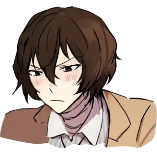😳 Osamu Dazai Bungo Stray Dogs Anime, Sticker, Bungo Stray Dogs, Osamu Dazai telegram sticker
