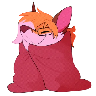 ☺️ мультфильм, лиса, одеяло, милый, очки whatsapp sticker