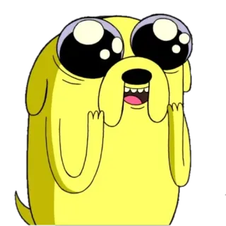 😍 Jake Adventure Time Cartoon, Hund, Gelb, Süß, Große Augen telegram sticker