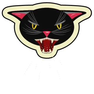 😡 gato, enojado, sticker, gato negro, animal, ilustración, dibujo animado whatsapp sticker