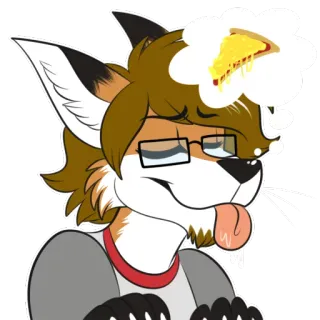 🍕 лис, фурри, антропоморфный, тако, мечтающий, голодный telegram sticker