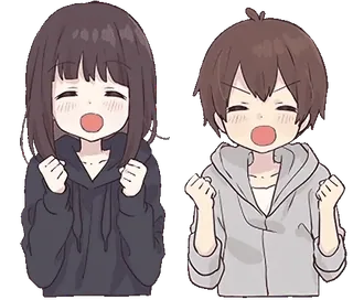 🙌 Аниме, Милый, Веселый, Праздник, Молодежь telegram sticker