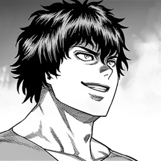 ⚫️ Anime, Manga, Portrait, Homme, Sourire whatsapp sticker