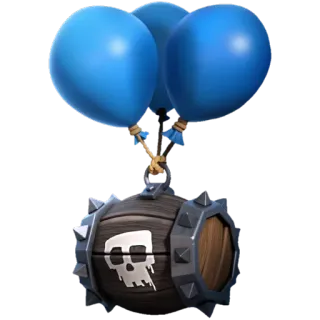 🎈 balloon, skull, barrel, clash royale, game, attack telegram sticker