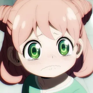 🥺 Anya Forger Spy x Family Anime, Chorando, Triste, Menina, Desenho animado whatsapp sticker