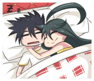 😴 ZZ sleep, bed, sleeping, cartoon, cute, couple telegram sticker