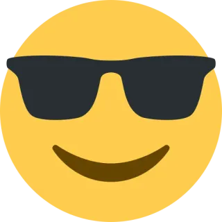 😎 emoji, sunglasses, cool, smiley telegram sticker