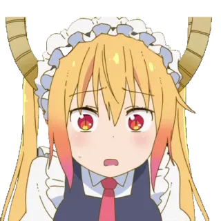 😨 Tohru Miss Kobayashi's Dragon Maid Anime, Dragon, Servante, Tohru, Expression, Choqué, Mignon whatsapp sticker