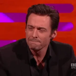 🐺 Hugh Jackman actor, celebrity, face, emotion, portrait whatsapp sticker