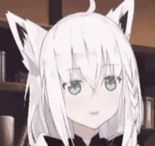 ❔ Shirakami Fubuki anime, vtuber, fox, kawaii, waifu telegram sticker