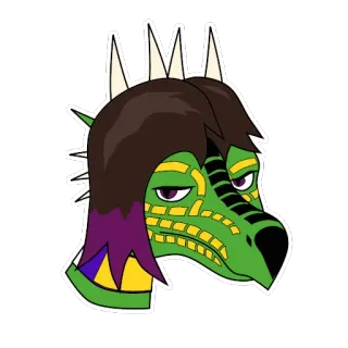 😒 dragon, reptile, cartoon, animal, fantasy, character telegram sticker