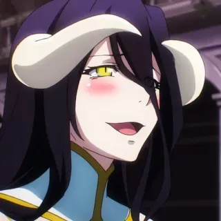 😍 Albedo Overlord 애니메이션, 악마, 뿔, 여성 telegram sticker