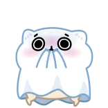 🥰 fantasma, gatto, spaventoso, carino, kawaii, cartone animato telegram sticker