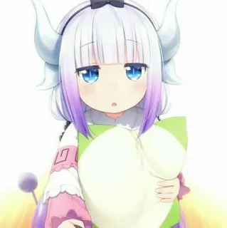 🥺 Kanna Kamui Miss Kobayashi's Dragon Maid anime, dragon, kawaii, kanna, kanna kamui, dragon maid, cute whatsapp sticker