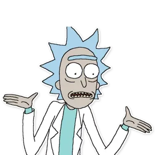 👐 Rick Sanchez Rick and Morty Rick, Rick Sanchez, Rick and Morty, Kartun, Ilmuwan, Angkat bahu telegram sticker