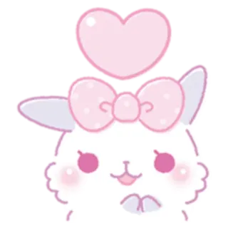 ❤️ милый, каваий, животное, кролик, сердце, розовый, наклейка telegram sticker
