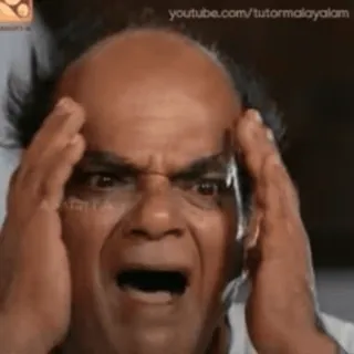 ❤ youtube.com/tutormalayalam schockiert, gestresst, Gesichtsausdruck, verwirrt, Kopf in Händen, Angst telegram sticker