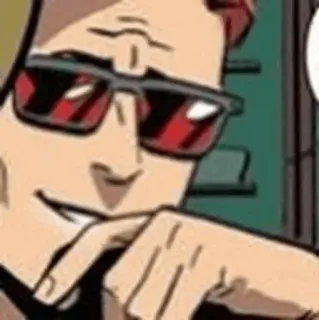 😂 sunglasses, man, smirk, cartoon, cool, portrait telegram sticker