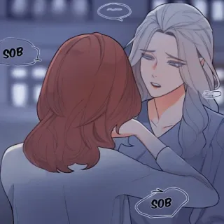 🧊 SOB comfort, crying, sadness, tears, emotions, anime, manga telegram sticker